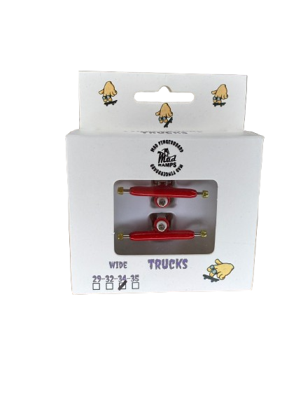 Trucks Ejes Finger Rojos Base Plata