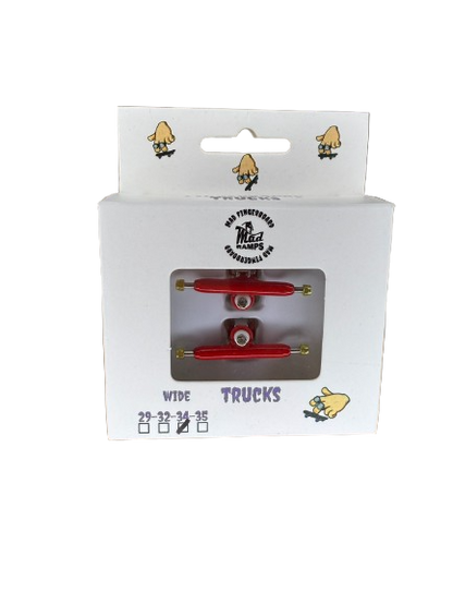 Trucks Ejes Finger Rojos Base Plata